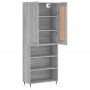 Aparador alto madera contrachapada gris sonoma 69,5x34x180 cm de , Aparadores - Ref: Foro24-3200055, Precio: 128,74 €, Descue...
