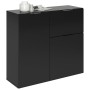 FMD Cómoda con cajón y puertas negro 89,1x31,7x81,3 cm de , Cajoneras - Ref: Foro24-447416, Precio: 206,84 €, Descuento: %