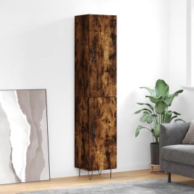 Aparador de madera contrachapada roble ahumado 34,5x34x180 cm de , Aparadores - Ref: Foro24-3198822, Precio: 103,89 €, Descue...