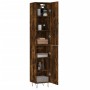 Aparador de madera contrachapada roble ahumado 34,5x34x180 cm de , Aparadores - Ref: Foro24-3198822, Precio: 103,89 €, Descue...