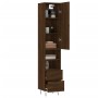 Aparador alto madera contrachapada roble marrón 34,5x34x180 cm de , Aparadores - Ref: Foro24-3198952, Precio: 102,05 €, Descu...