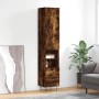 Aparador de madera contrachapada roble ahumado 34,5x34x180 cm de , Aparadores - Ref: Foro24-3198950, Precio: 104,56 €, Descue...