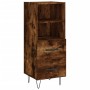Aparador de madera contrachapada roble ahumado 34,5x34x180 cm de , Aparadores - Ref: Foro24-3198950, Precio: 104,56 €, Descue...