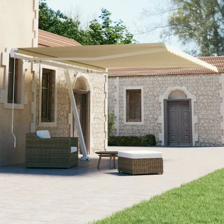Toldo de pie retráctil manual crema 450x300 cm de vidaXL, Toldos - Ref: Foro24-3069557, Precio: 503,47 €, Descuento: %
