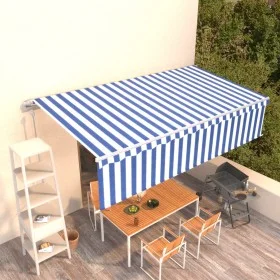Toldo automático retráctil con persiana 6x3 m azul y blanco de vidaXL, Toldos - Ref: Foro24-3069366, Precio: 534,80 €, Descue...