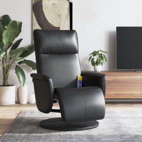 Sillón reclinable masaje con reposapiés cuero sintético negro de , Sillones - Ref: Foro24-356557, Precio: 251,33 €, Descuento: %