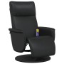 Sillón reclinable masaje con reposapiés cuero sintético negro de , Sillones - Ref: Foro24-356557, Precio: 251,33 €, Descuento: %