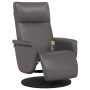 Sillón reclinable de masaje con reposapiés cuero sintético gris de , Sillones - Ref: Foro24-356555, Precio: 227,48 €, Descuen...