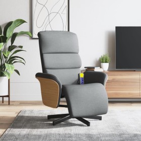Sillón reclinable de masaje con reposapiés tela gris claro de , Sillones - Ref: Foro24-356613, Precio: 263,43 €, Descuento: %