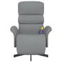 Sillón reclinable de masaje con reposapiés tela gris claro de , Sillones - Ref: Foro24-356613, Precio: 263,43 €, Descuento: %