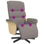 Sillón reclinable de masaje con reposapiés tela gris taupe de , Sillones - Ref: Foro24-356618, Precio: 255,29 €, Descuento: %