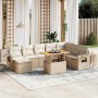 Set de sofás de jardín 9 pzas con cojines ratán sintético beige en Conjuntos de jardín | Comprar online en Foru.es
