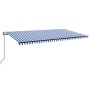 Toldo automático retráctil azul y blanco 600x350 cm de , Toldos - Ref: Foro24-3069246, Precio: 730,60 €, Descuento: %