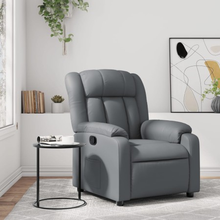 Sillón reclinable de cuero sintético gris de , Sillones - Ref: Foro24-373563, Precio: 211,85 €, Descuento: %