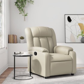 Sillón reclinable de cuero sintético crema de , Sillones - Ref: Foro24-373561, Precio: 255,75 €, Descuento: %