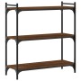 Librería 3 estantes madera ingeniería roble marrón 80x30x86 cm de , Librerías y estanterías - Ref: Foro24-837671, Precio: 50,...