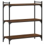 Librería 3 estantes madera ingeniería roble marrón 80x30x86 cm de , Librerías y estanterías - Ref: Foro24-837671, Precio: 50,...