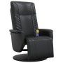Sillón reclinable masaje con reposapiés cuero sintético negro de , Sillones - Ref: Foro24-356517, Precio: 261,24 €, Descuento: %