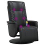 Sillón reclinable masaje con reposapiés cuero sintético negro de , Sillones - Ref: Foro24-356517, Precio: 261,24 €, Descuento: %