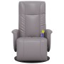 Sillón reclinable de masaje con reposapiés cuero sintético gris de , Sillones - Ref: Foro24-356515, Precio: 244,57 €, Descuen...