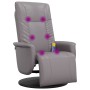 Sillón reclinable de masaje con reposapiés cuero sintético gris de , Sillones - Ref: Foro24-356515, Precio: 244,57 €, Descuen...