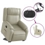 Sillón reclinable elevable cuero artificial color crema de , Sillones - Ref: Foro24-3205151, Precio: 311,13 €, Descuento: %