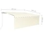 Toldo retráctil manual con persiana crema 4,5x3 m de vidaXL, Toldos - Ref: Foro24-3069317, Precio: 439,93 €, Descuento: %