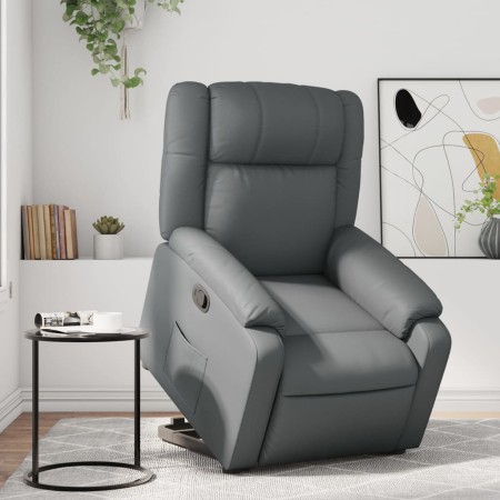 Sillón reclinable elevable cuero artificial gris de , Sillones - Ref: Foro24-3205153, Precio: 326,35 €, Descuento: %