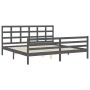 Estructura de cama con cabecero madera maciza gris 200x200 cm de vidaXL, Camas y somieres - Ref: Foro24-3194008, Precio: 171,...