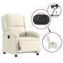 Sillón reclinable eléctrico de terciopelo blanco crema de , Sillones - Ref: Foro24-3204287, Precio: 271,19 €, Descuento: %
