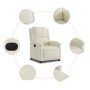 Sillón reclinable eléctrico de terciopelo blanco crema de , Sillones - Ref: Foro24-3204287, Precio: 271,19 €, Descuento: %