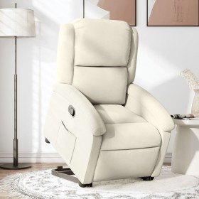 Sillón reclinable elevable terciopelo crema de , Sillones - Ref: Foro24-3204309, Precio: 289,03 €, Descuento: %
