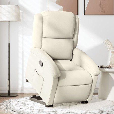 Sillón reclinable elevable terciopelo crema de , Sillones - Ref: Foro24-3204309, Precio: 289,03 €, Descuento: %