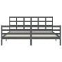 Estructura de cama con cabecero madera maciza gris 200x200 cm de vidaXL, Camas y somieres - Ref: Foro24-3194008, Precio: 171,...