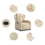 Sillón reclinable eléctrico de tela crema de , Sillones - Ref: Foro24-3204467, Precio: 243,32 €, Descuento: %