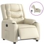 Sillón reclinable eléctrico de cuero sintético crema de , Sillones - Ref: Foro24-3206544, Precio: 300,07 €, Descuento: %