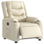 Sillón reclinable eléctrico de cuero sintético crema de , Sillones - Ref: Foro24-3206544, Precio: 300,07 €, Descuento: %