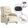 Sillón reclinable eléctrico de cuero sintético crema de , Sillones - Ref: Foro24-3206544, Precio: 300,07 €, Descuento: %