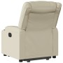Sillón reclinable elevable cuero artificial color crema de , Sillones - Ref: Foro24-3206552, Precio: 320,05 €, Descuento: %