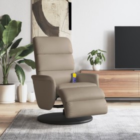 Sillón reclinable masaje reposapiés cuero sintético capuchino de , Sillones - Ref: Foro24-356728, Precio: 258,54 €, Descuento: %