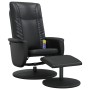 Sillón reclinable masaje con reposapiés cuero sintético negro de , Sillones - Ref: Foro24-356520, Precio: 147,41 €, Descuento: %