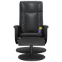 Sillón reclinable masaje con reposapiés cuero sintético negro de , Sillones - Ref: Foro24-356520, Precio: 147,41 €, Descuento: %