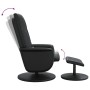 Sillón reclinable masaje con reposapiés cuero sintético negro de , Sillones - Ref: Foro24-356520, Precio: 147,41 €, Descuento: %