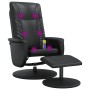 Sillón reclinable masaje con reposapiés cuero sintético negro de , Sillones - Ref: Foro24-356520, Precio: 147,41 €, Descuento: %