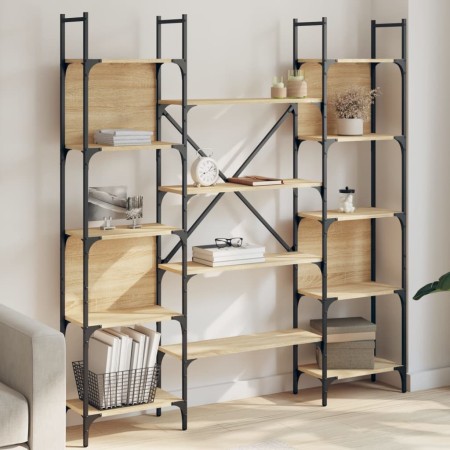 Estantería de madera ingeniería roble Sonoma 155,5x24x166,5 cm de , Librerías y estanterías - Ref: Foro24-838859, Precio: 98,...