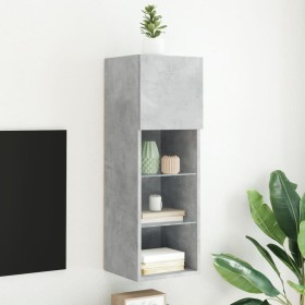 Mueble para TV con luces LED gris hormigón 30,5x30x90 cm de , Muebles TV - Ref: Foro24-837007, Precio: 57,09 €, Descuento: %