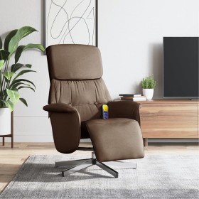 Sillón reclinable de masaje con reposapiés tela marrón de , Sillones - Ref: Foro24-356672, Precio: 187,26 €, Descuento: %