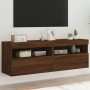 Muebles TV de pared luces LED 2 uds roble marrón 60x30x40 cm de , Muebles TV - Ref: Foro24-837196, Precio: 98,52 €, Descuento: %