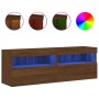 Muebles TV de pared luces LED 2 uds roble marrón 60x30x40 cm de , Muebles TV - Ref: Foro24-837196, Precio: 98,52 €, Descuento: %