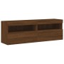 Muebles TV de pared luces LED 2 uds roble marrón 60x30x40 cm de , Muebles TV - Ref: Foro24-837196, Precio: 98,52 €, Descuento: %